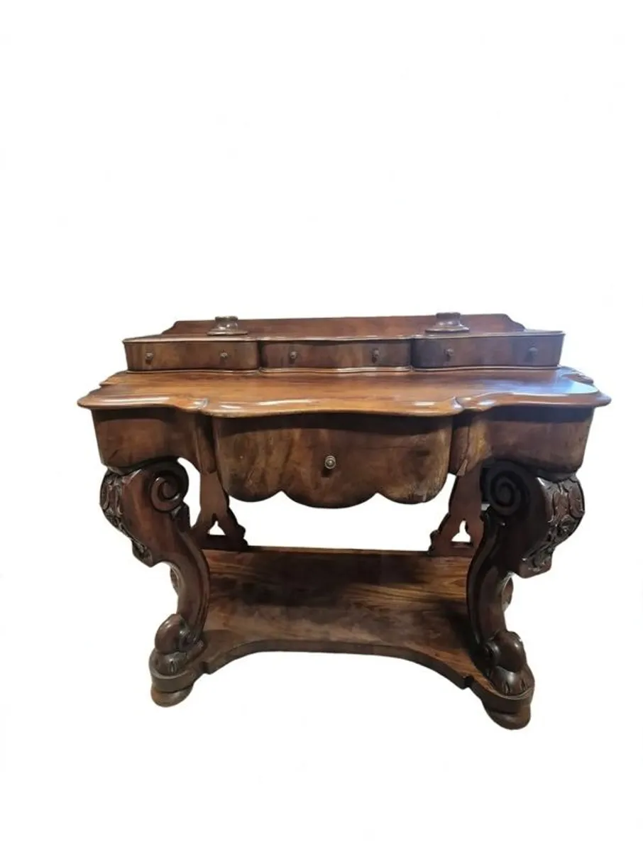 victorian mahogany serpentine console table - Image 2