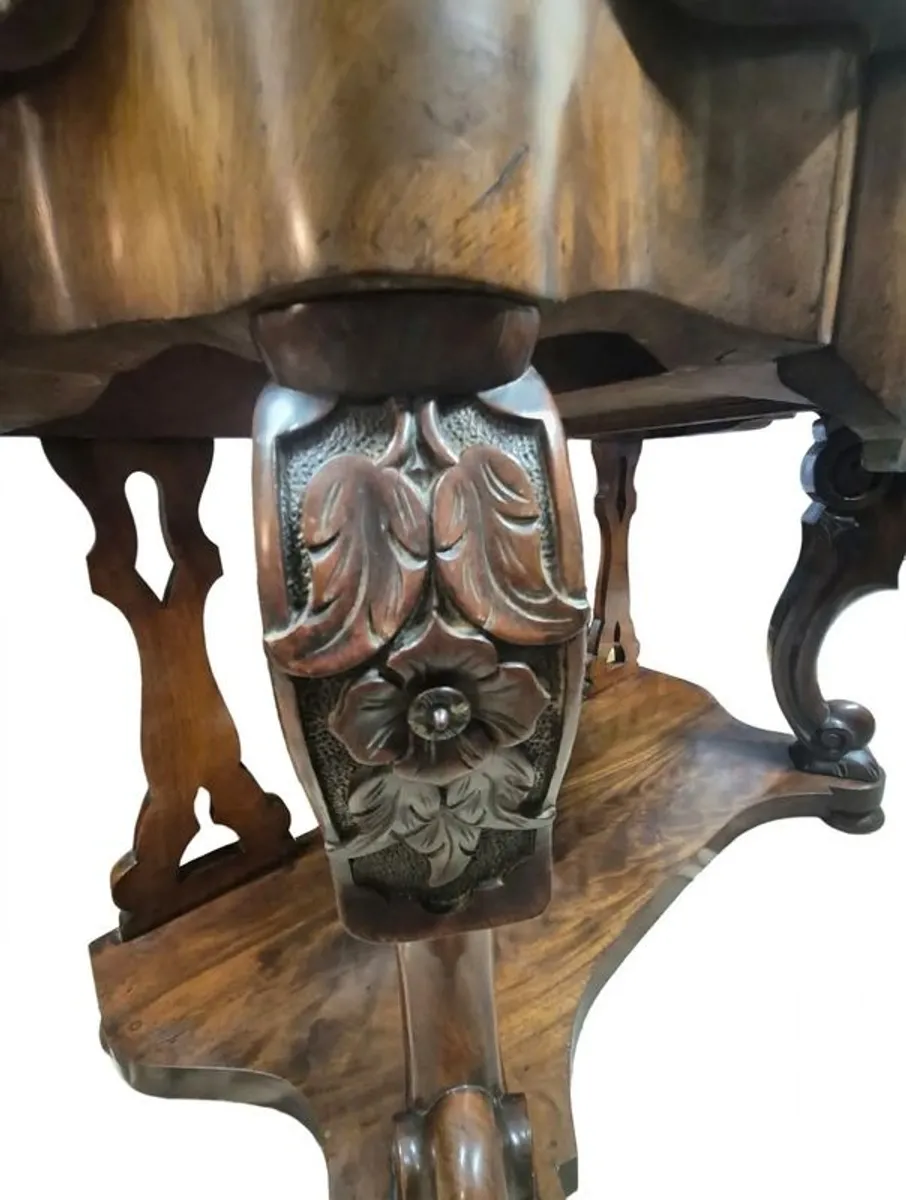 victorian mahogany serpentine console table - Image 3