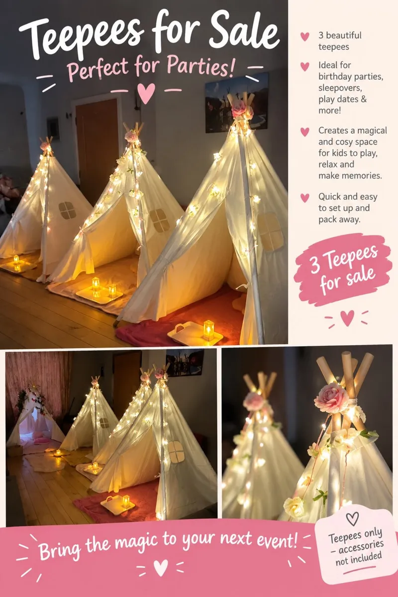 3 teepees for sale - Image 1