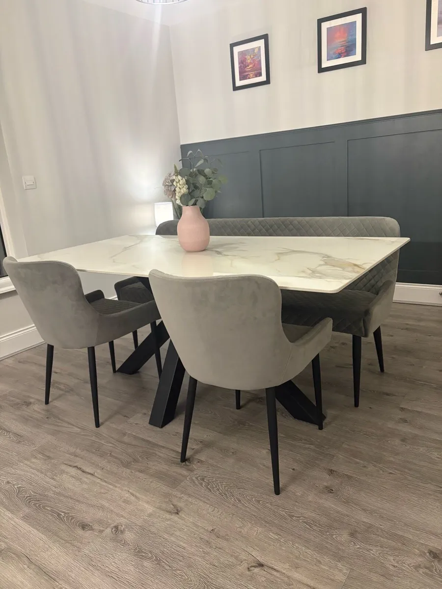 Table , 2 chairs and bench - Image 2