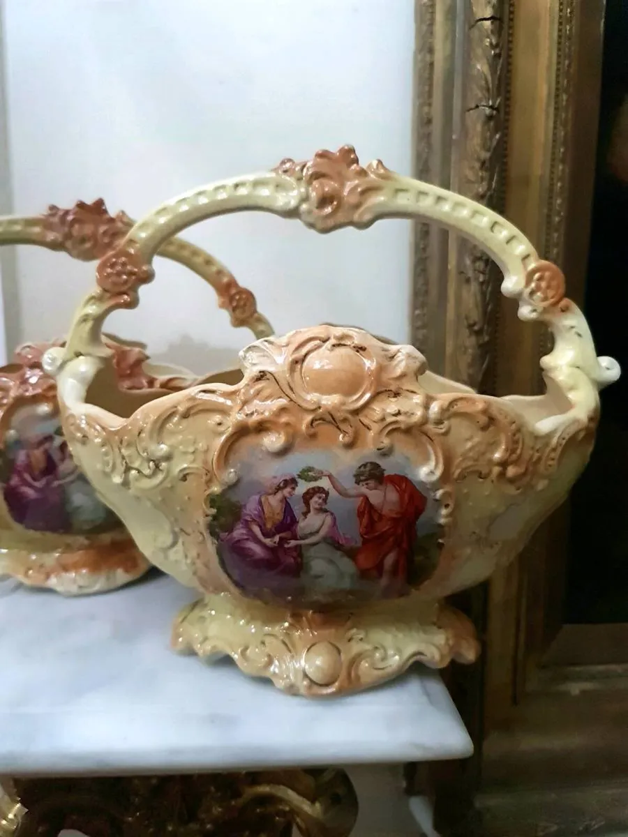 Pair of large antique Jardineires - Image 4