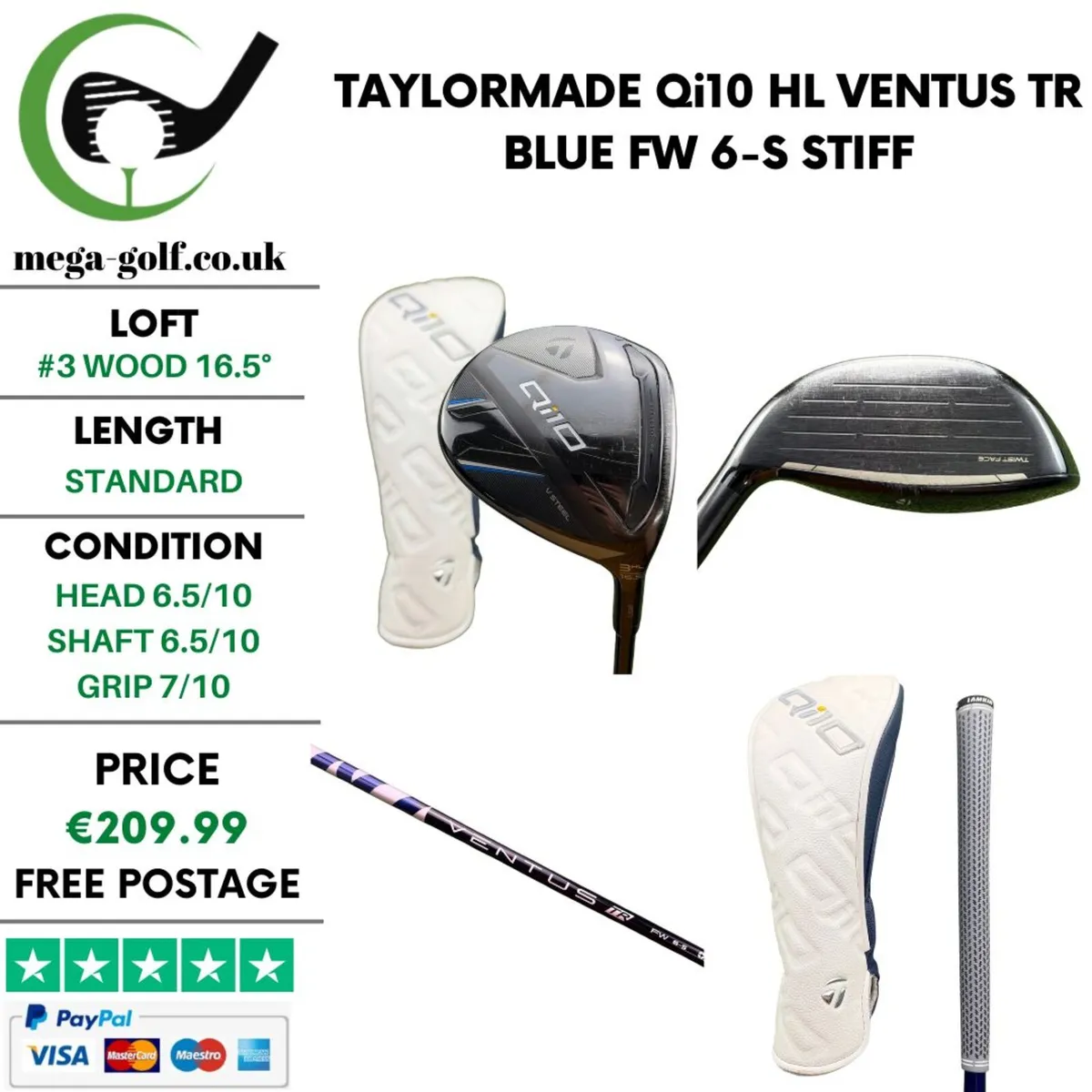 Taylormade Qi10 HL #3 Wood 16.5° / Stiff - Image 1