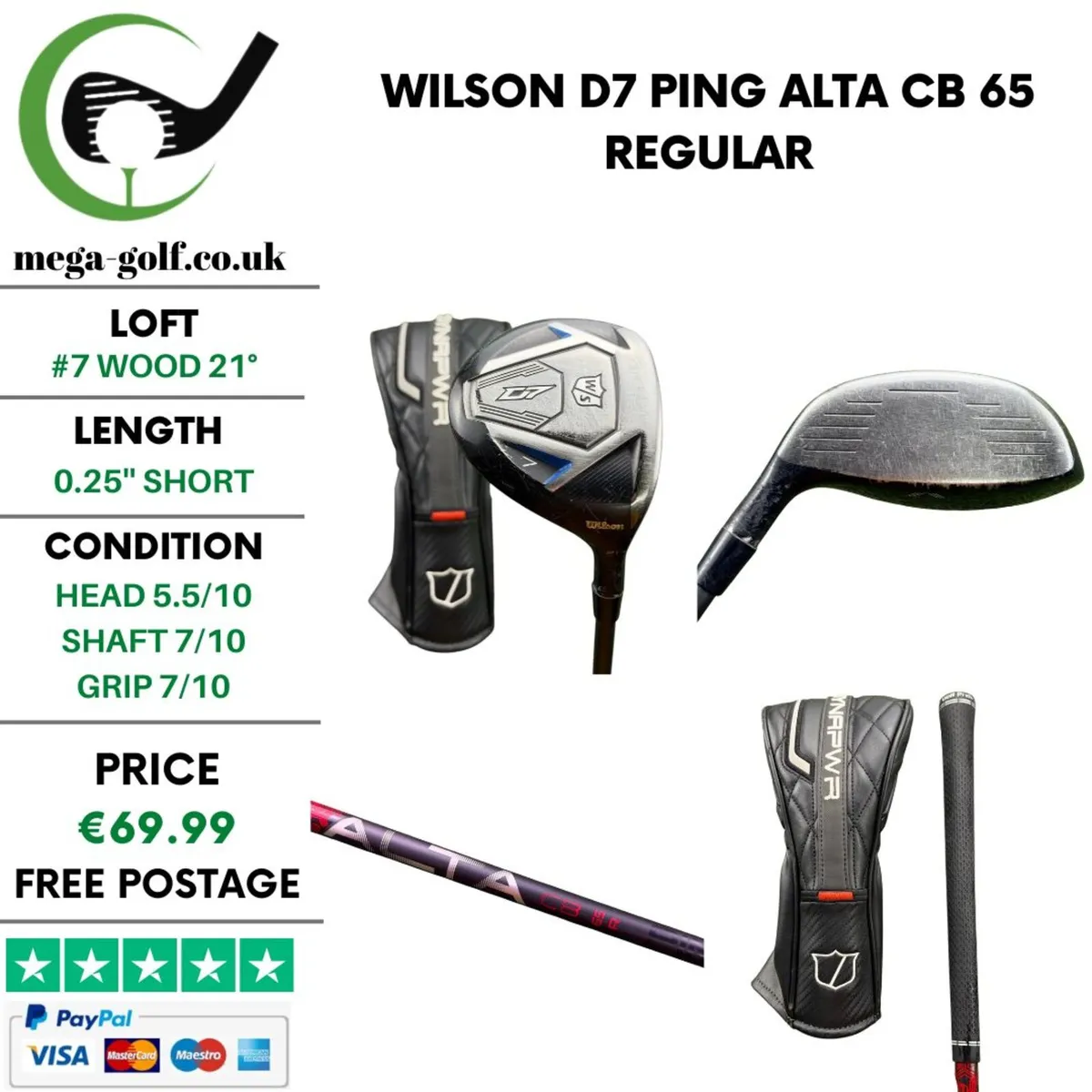 Wilson D7 #7 Wood 21° / Ping Alta CB 65 Regular - Image 1