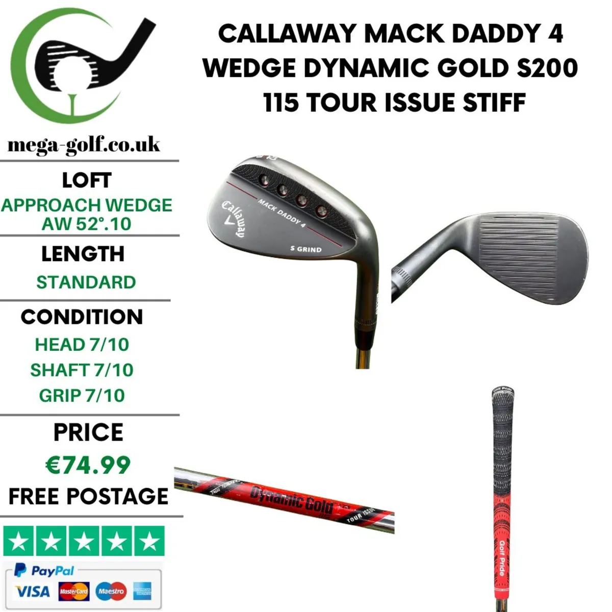 Callaway Mack Daddy 4 Wedge Aw 52°.10 / Stiff - Image 1