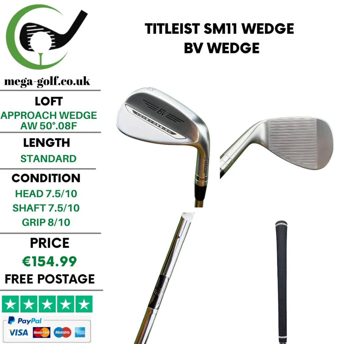 Titleist SM11 Wedge Aw 50°.08F / Bv Wedge - Image 1