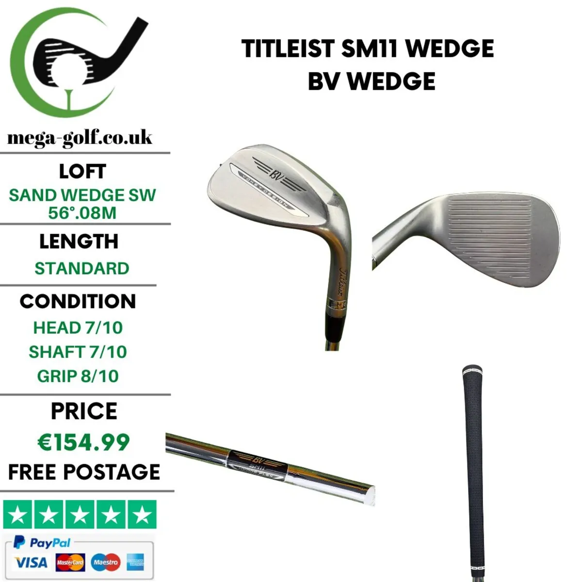 Titleist SM11 Wedge Sw 56°.08M / Bv Wedge - Image 1