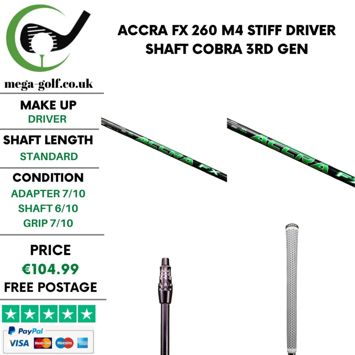 Accra FX 260 M4 Stiff Driver Shaft / Cobra 3rd Gen - Image 1