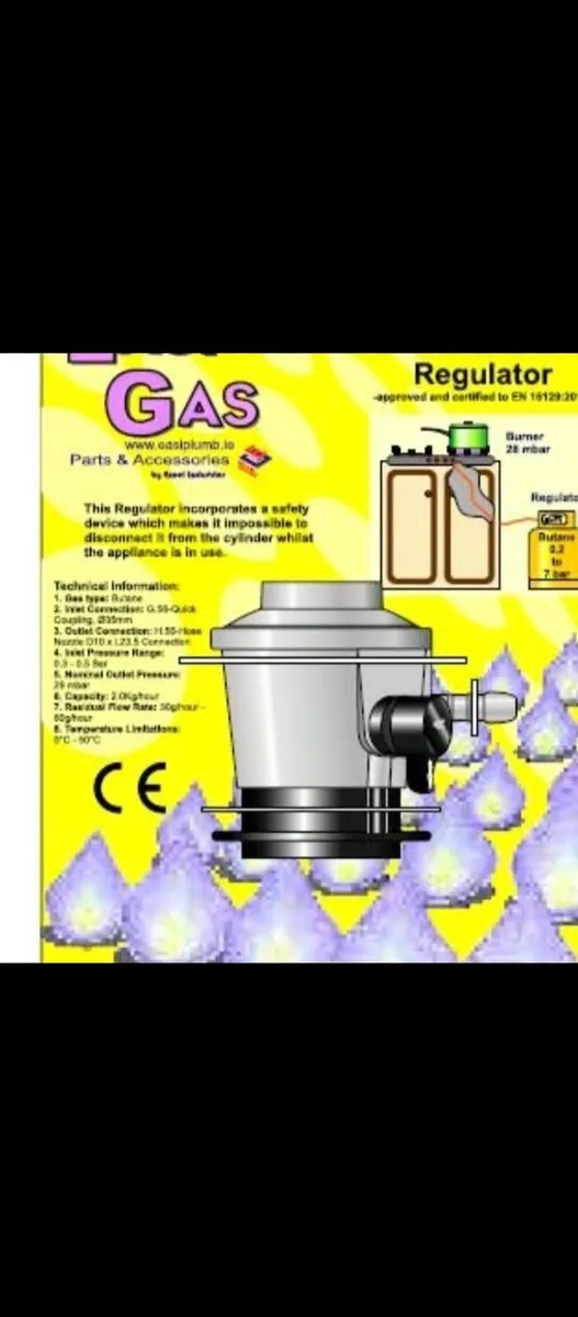 New propane butane gas Clip Regulator 27mm 37mbar - Image 3