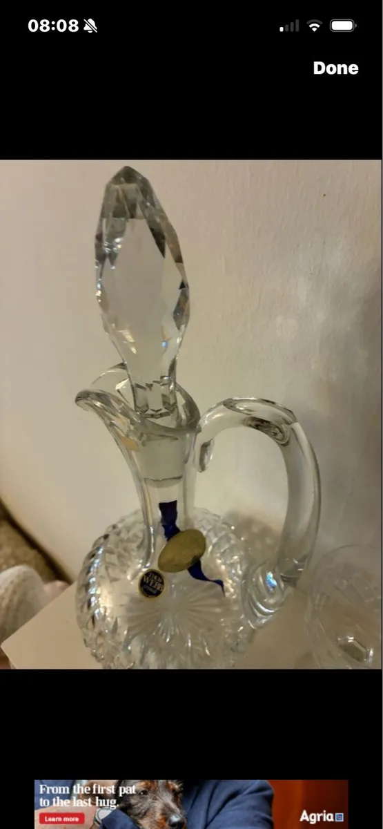 Vintage Thomas Webb Crystal Decanter & Glasses Set - Image 4