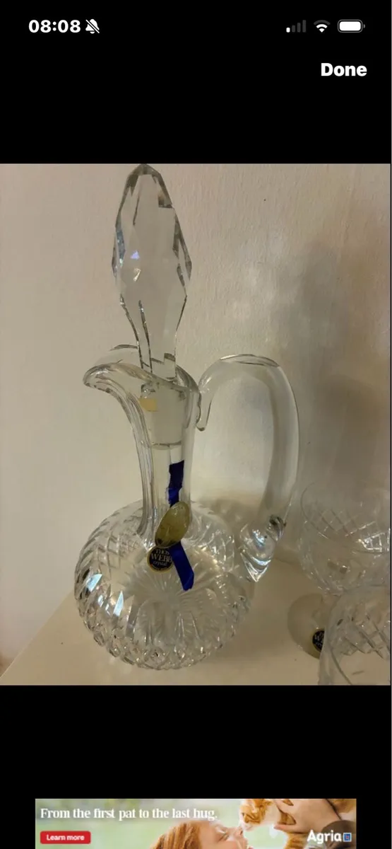 Vintage Thomas Webb Crystal Decanter & Glasses Set - Image 2
