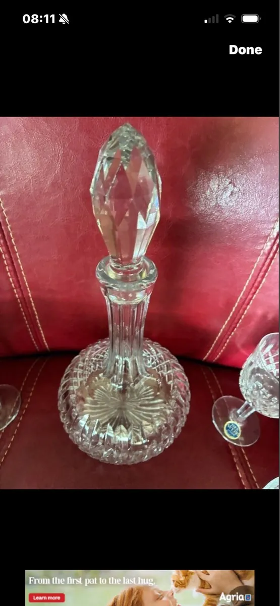 Vintage Thos Webb Decanter & Glasses Set - Image 2
