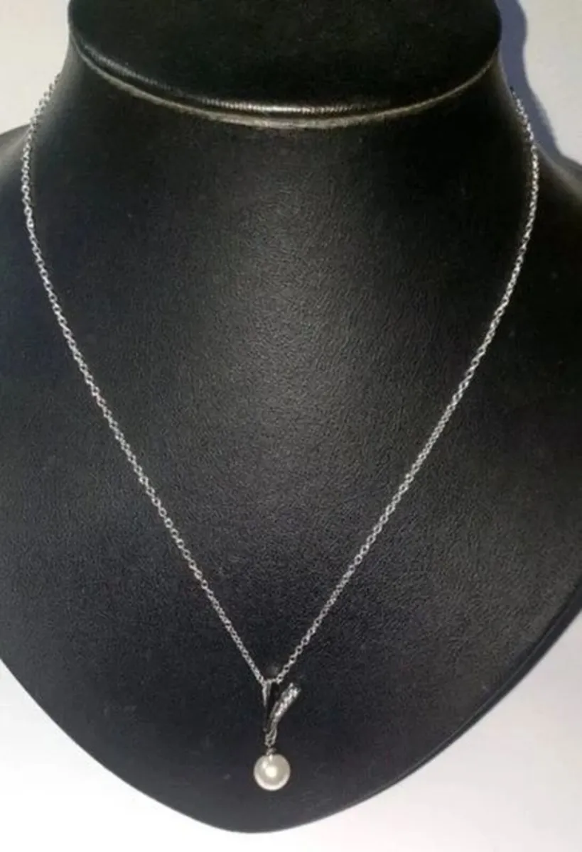 Vintage Hallmarked Silver Pearl & White Topaz - Image 2