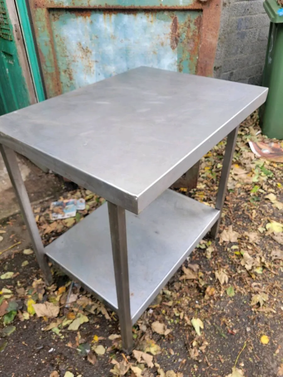 Table Stainless Steel Shelved - Image 2