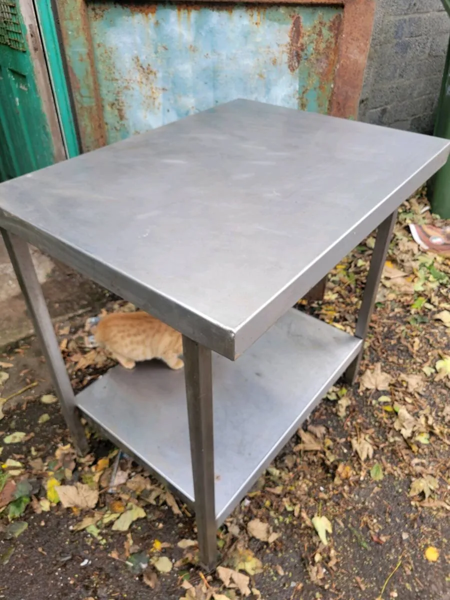 Table Stainless Steel Shelved - Image 1