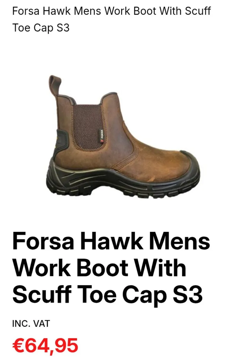Work boots brand new never worn size 8 - Image 1