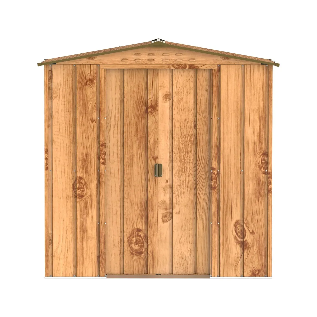 🏡 6x4 TOP STEEL GARDEN SHED – WOOD GRAIN BROWN - Image 2