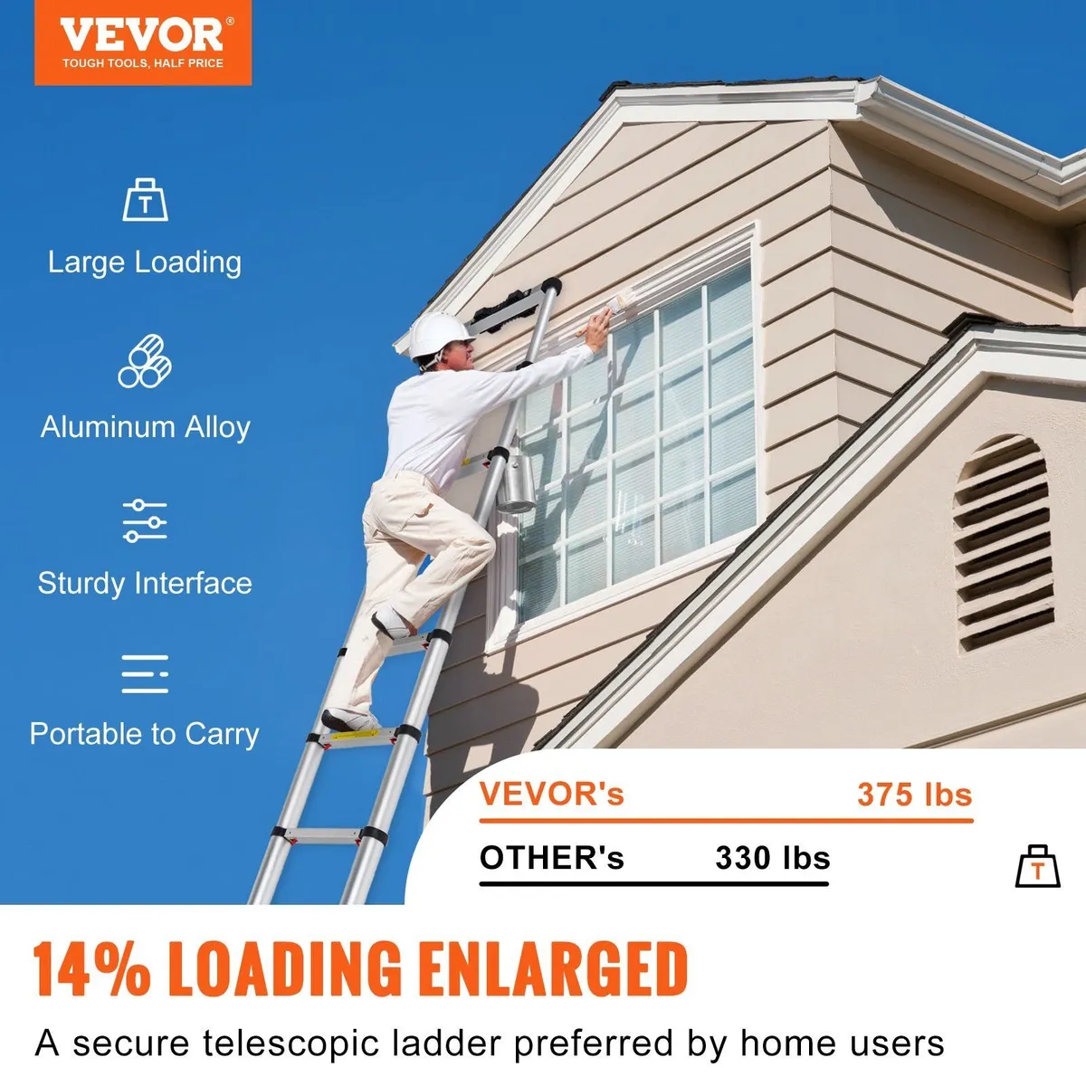 3.2m Telescopic Aluminium Ladder - Image 2