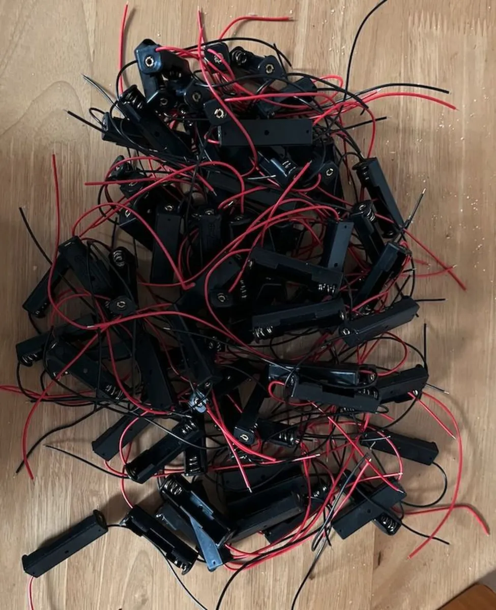 Job Lot 80 x Single AAA Battery Holders with Leads