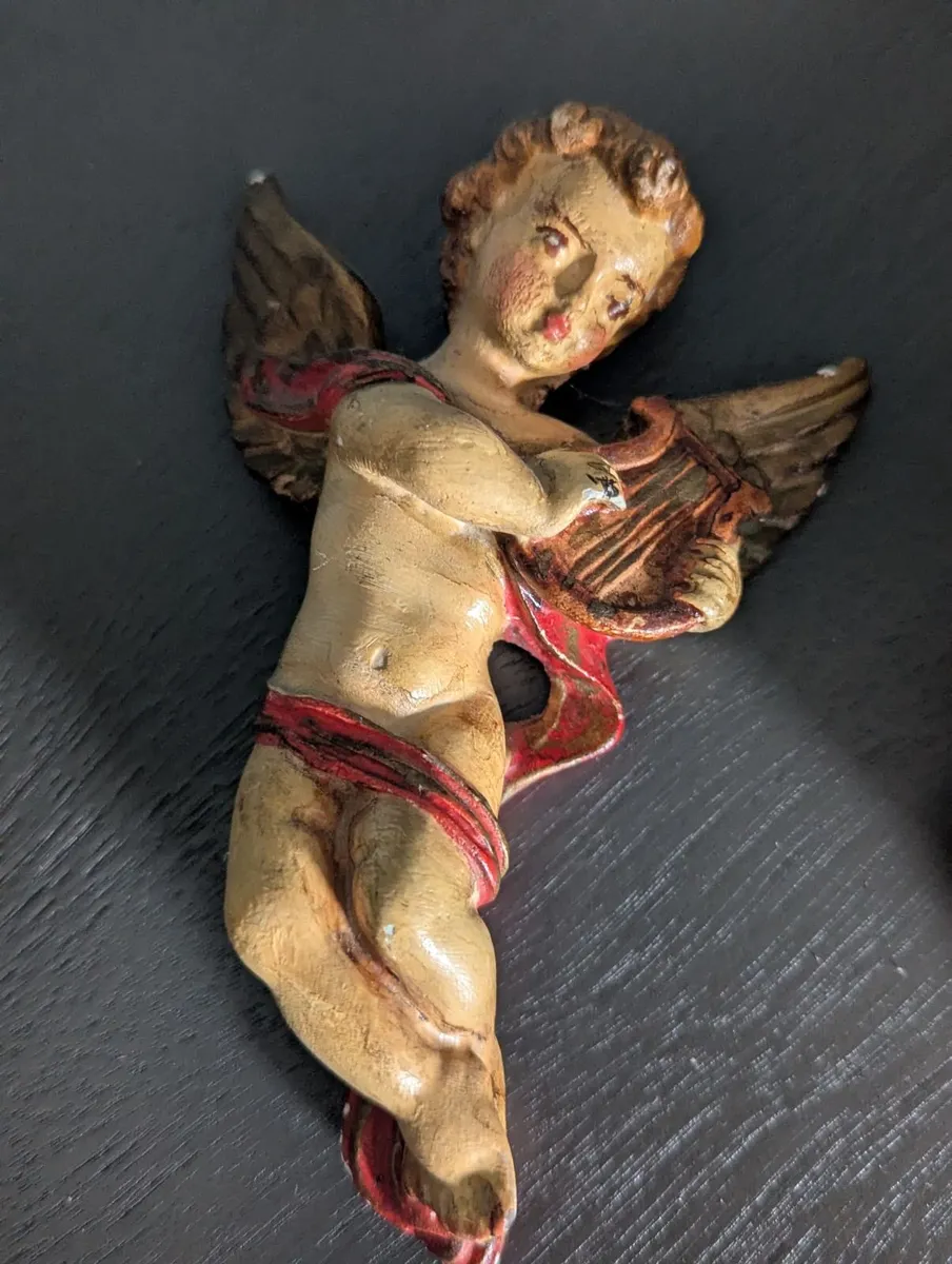 Set of 3 antique Angel holy-water font - Image 3