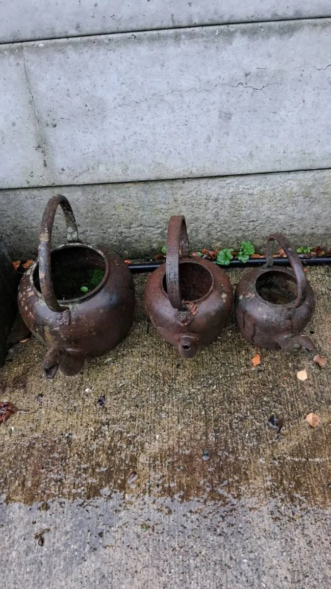 Ol cast iron kettles - Image 1