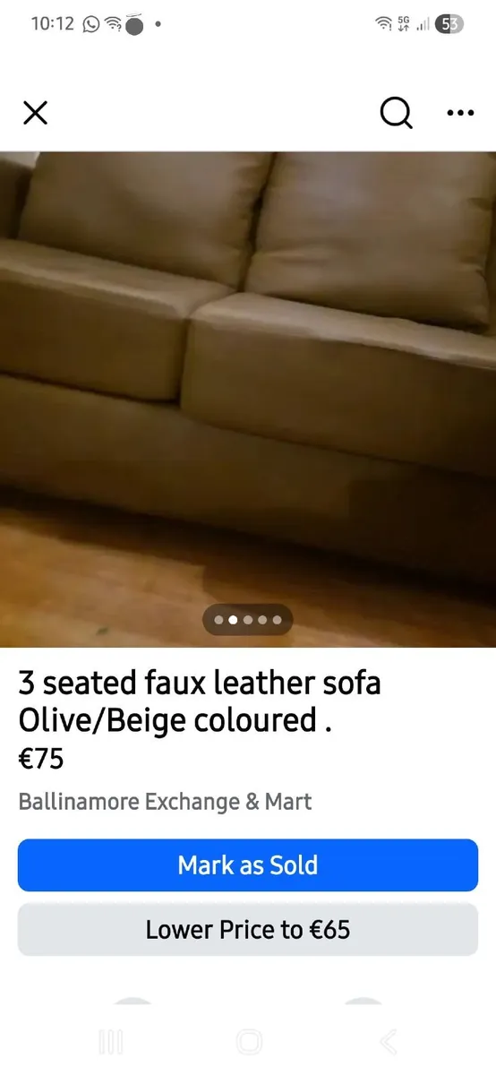 Sofa. 3 seater Good condition - Image 1