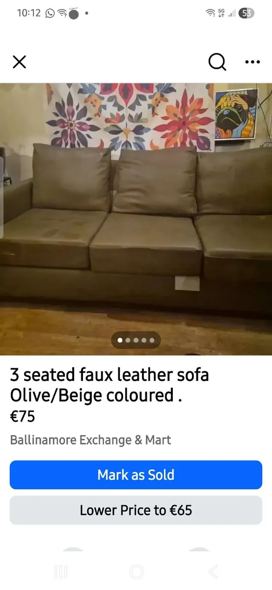 Sofa. 3 seater Good condition - Image 3