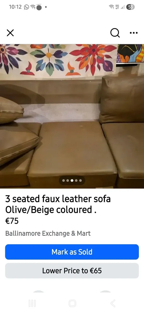 Sofa. 3 seater Good condition - Image 2
