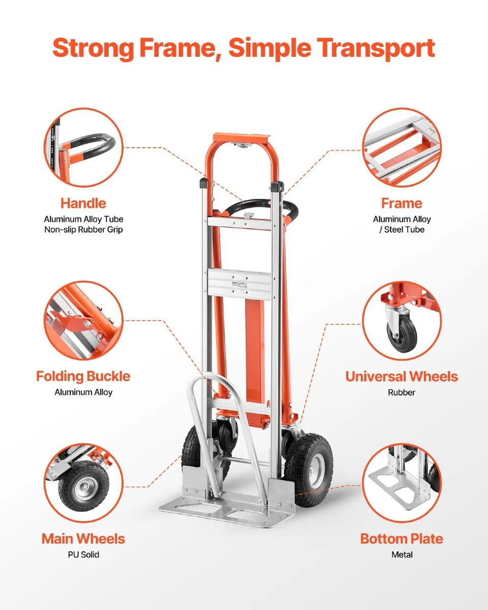 4-in-1 Convertible Hand Truck, 453.6kg - Image 4