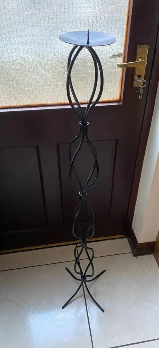 Beautiful Tall Sturdy Cast Iron Candle Holder - Image 4