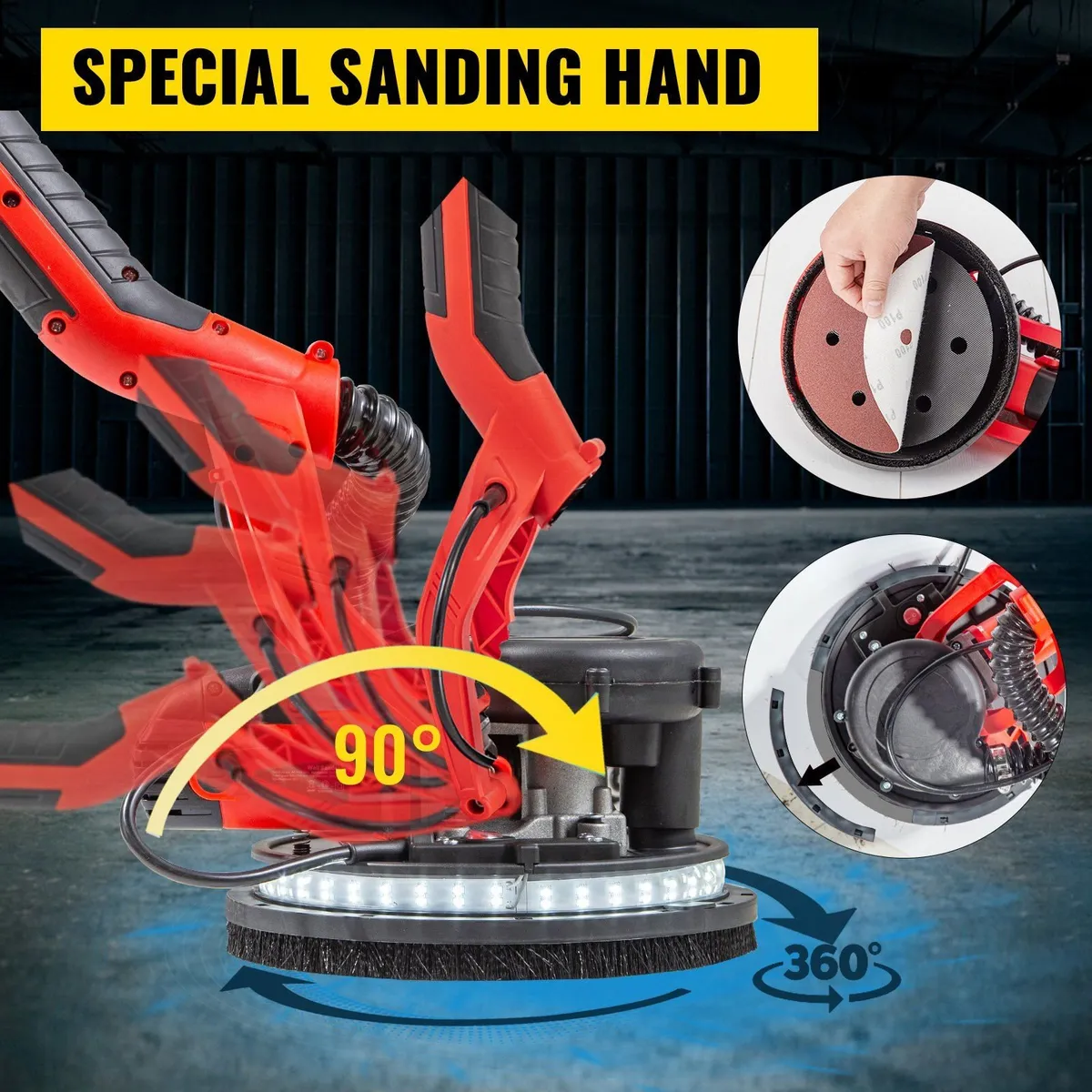 750W Electric Drywall Sander with LED Light - Image 3