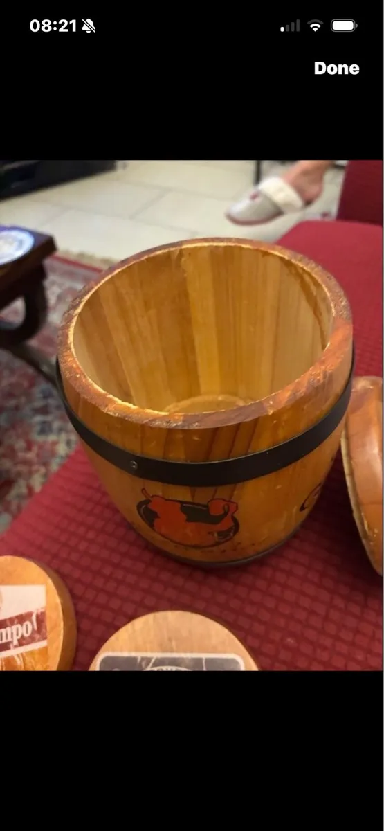 Vintage Cruzcampo Timber Barrel Coasters Set - Image 2