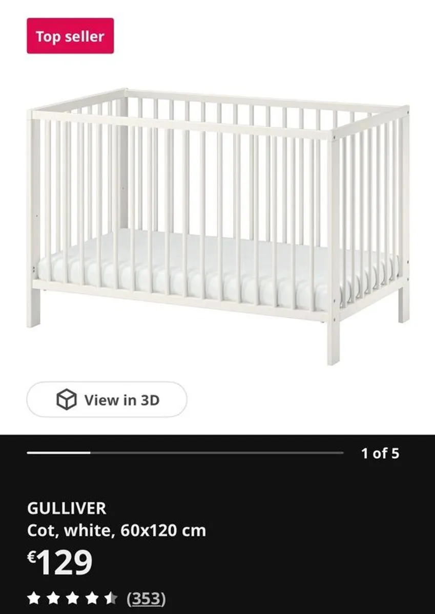 Ikea Gulliver Cot with Mattress