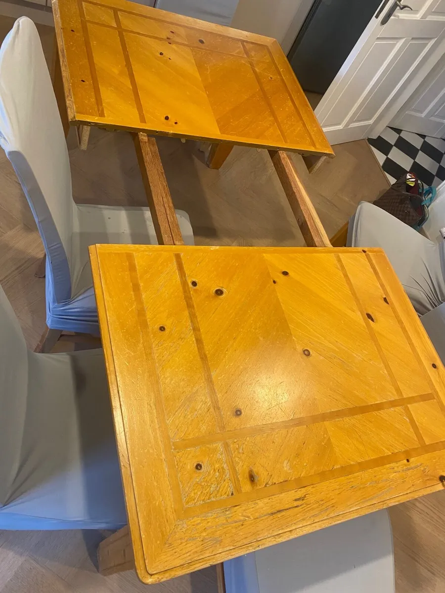 Large Extendable Wood Dining Table & 8 chairs - Image 2