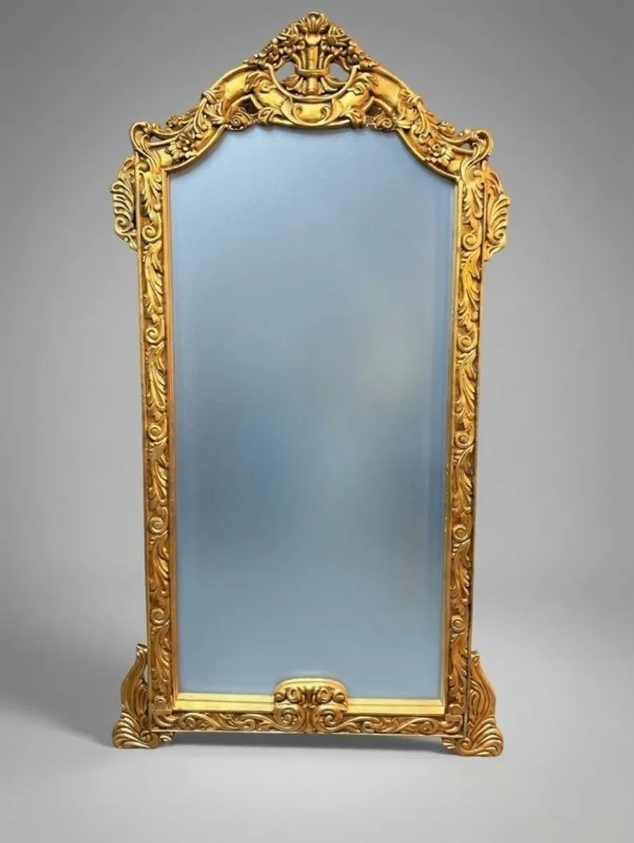 Large French-Style Gilt Wood Mirror - Image 1