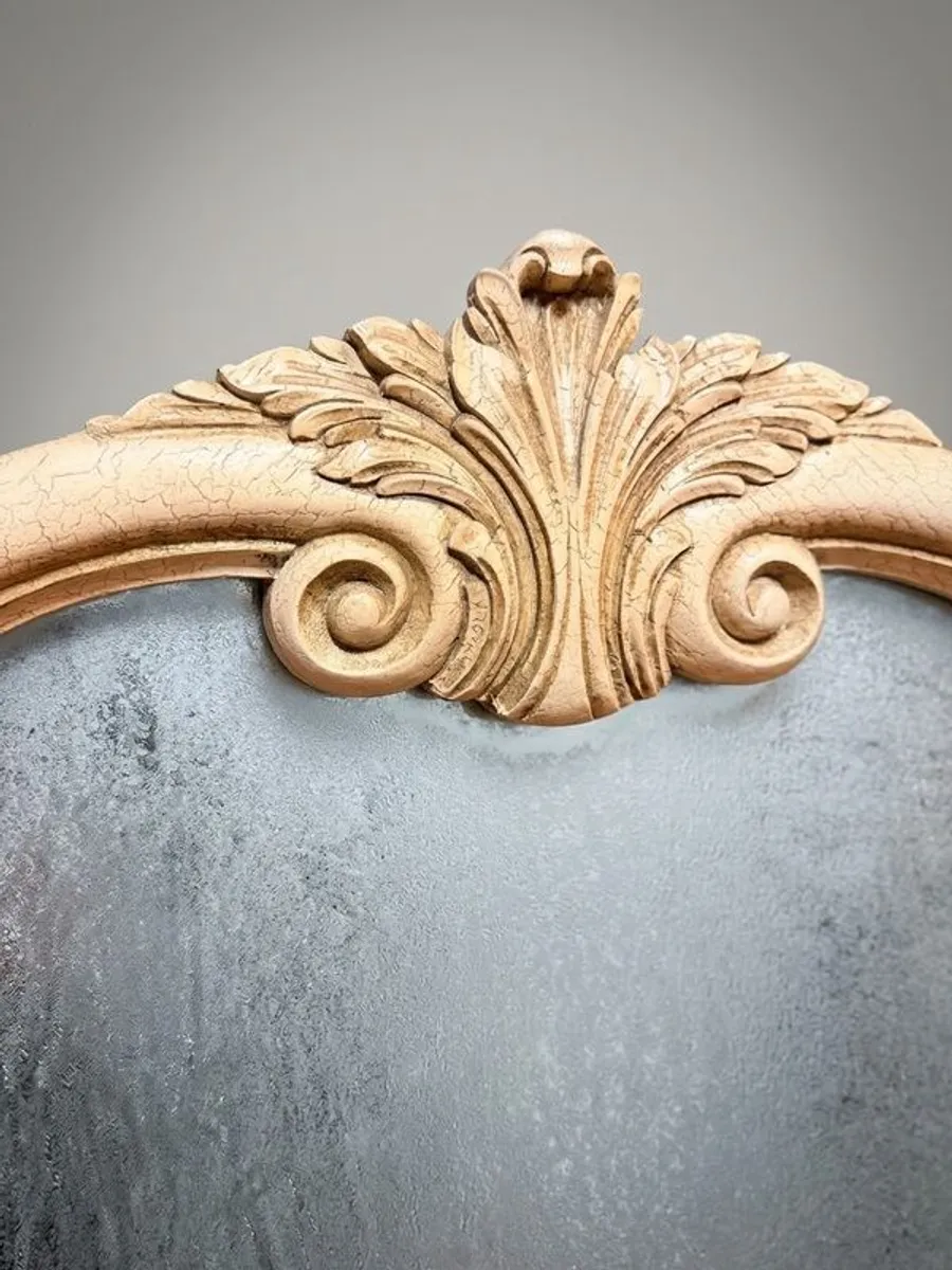 Vintage French Armoire Style Shield Shape Mirror - Image 2