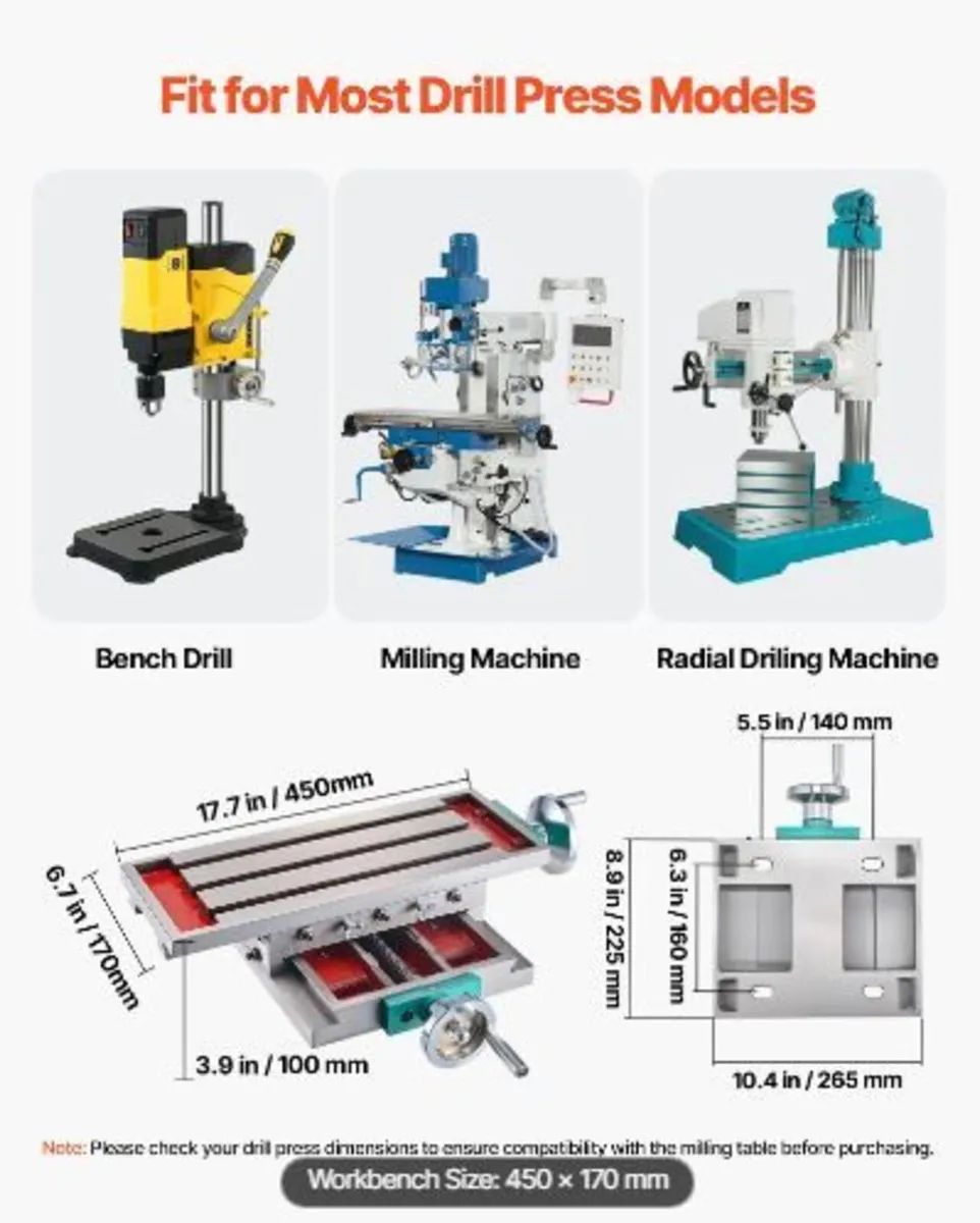 Milling Table 17.7×6.7Inch (450 x 170 mm) - Image 4