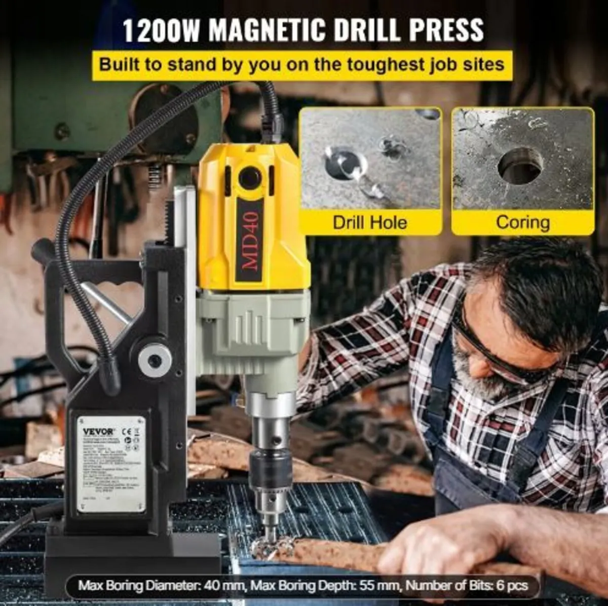 Magnetic Drill, 1100W 4 cm Boring Diameter - Image 2