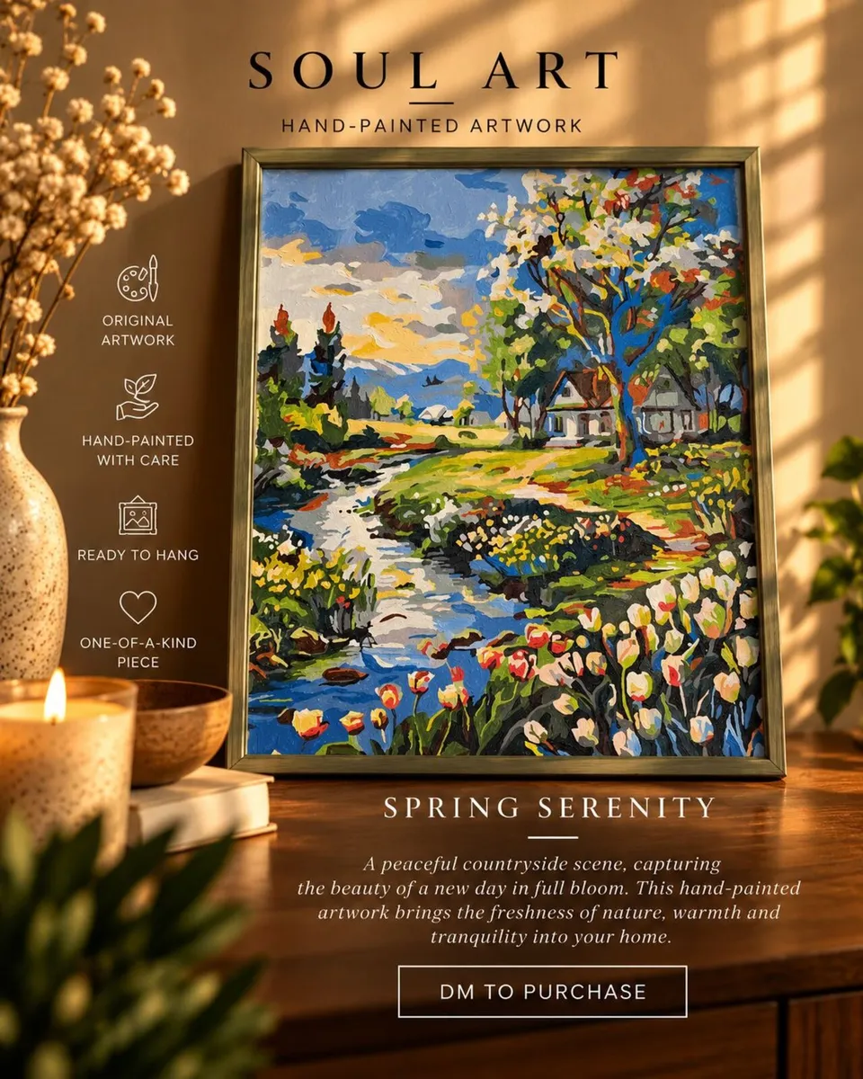 Hand-Painted Acrylic Painting - Image 1