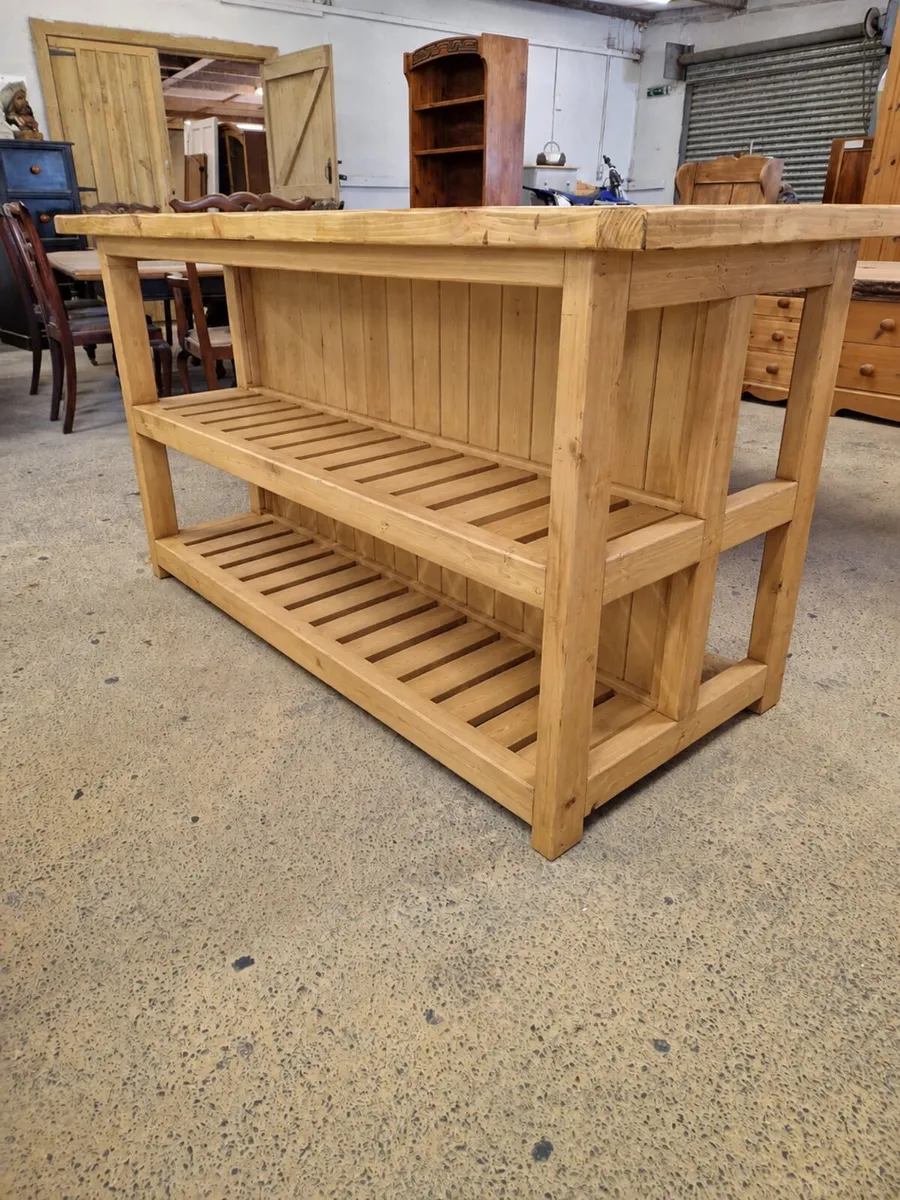 Cottage style kitchen island, butcher block - Image 1