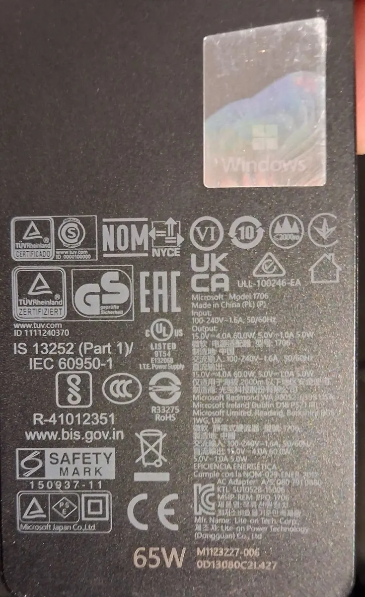Microsoft Surface Pro Laptop 65W Power Supply - Image 2