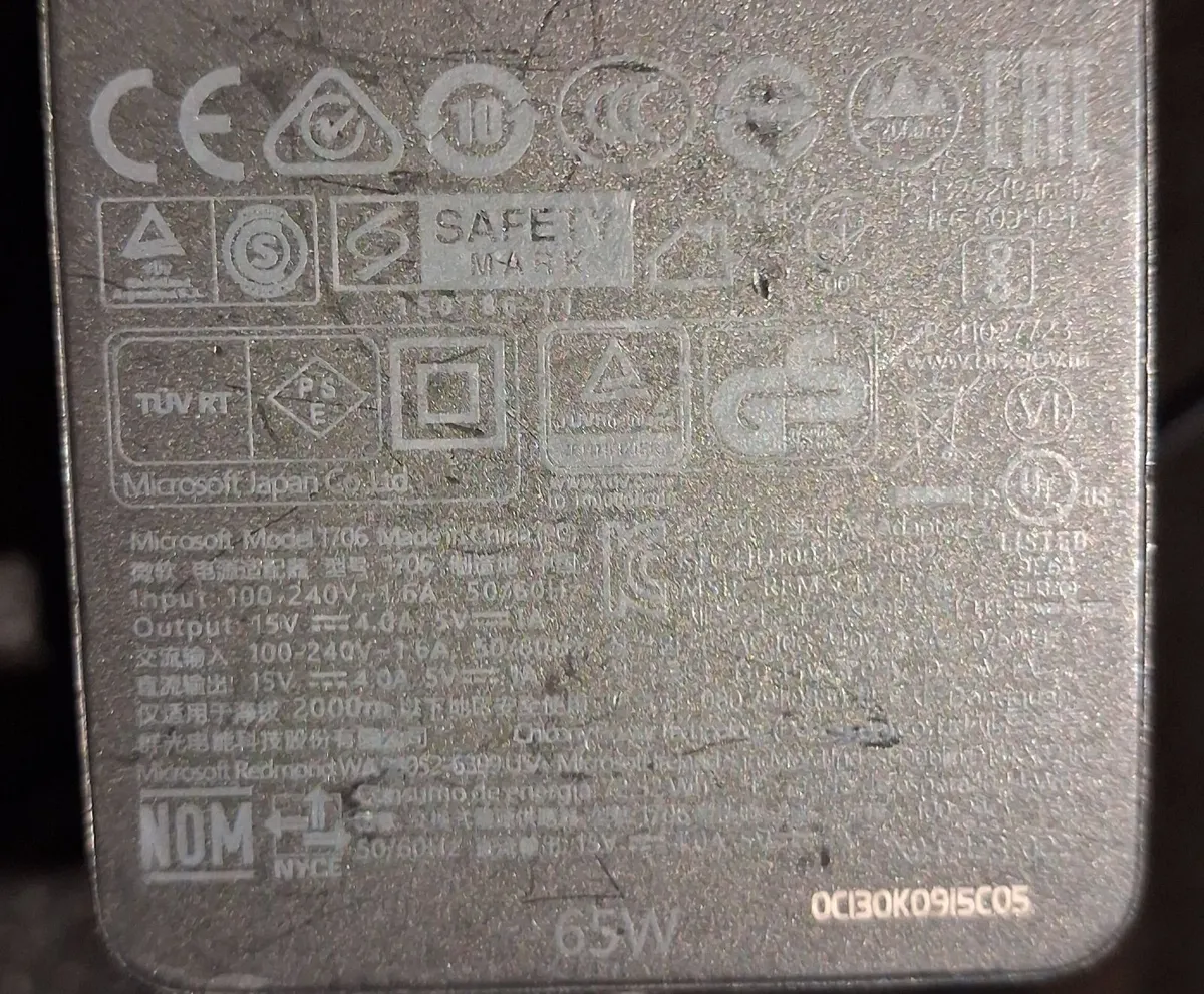 Microsoft Surface Pro Laptop 65W Power Supply - Image 3