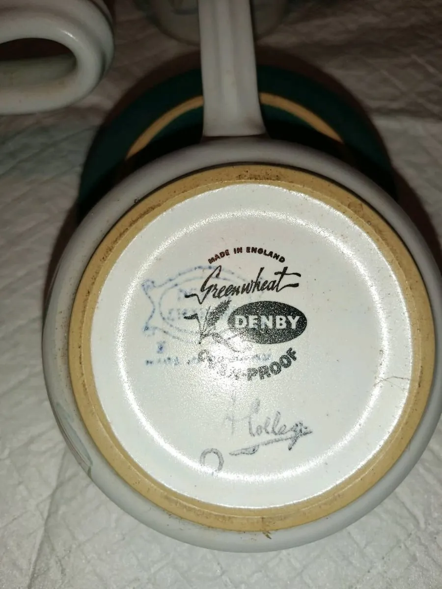 Signed Denby Green wheat set of 4 - Image 2