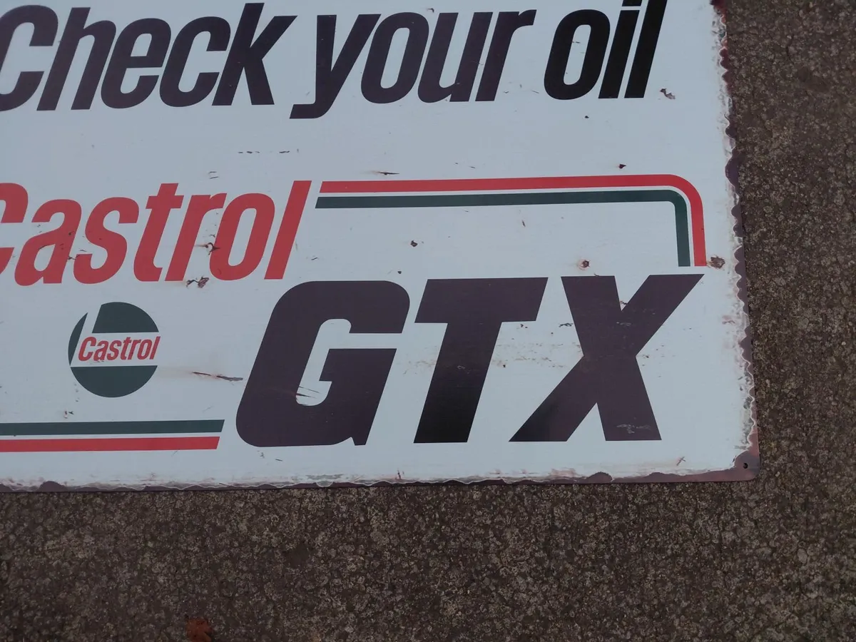 Large Vintage Style Castrol Oil GTX Metal Sign - Image 3