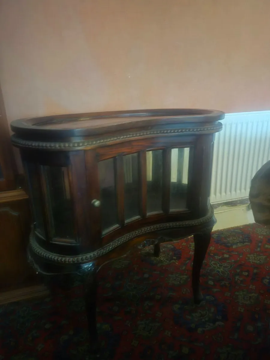 Vintage Curved Glass Display Cabinet
