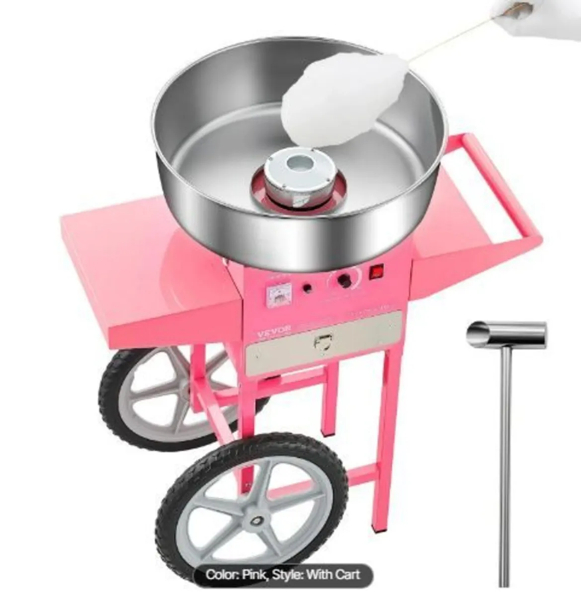 Electric Cotton Candy Machine with Cart, 1000W - Image 1