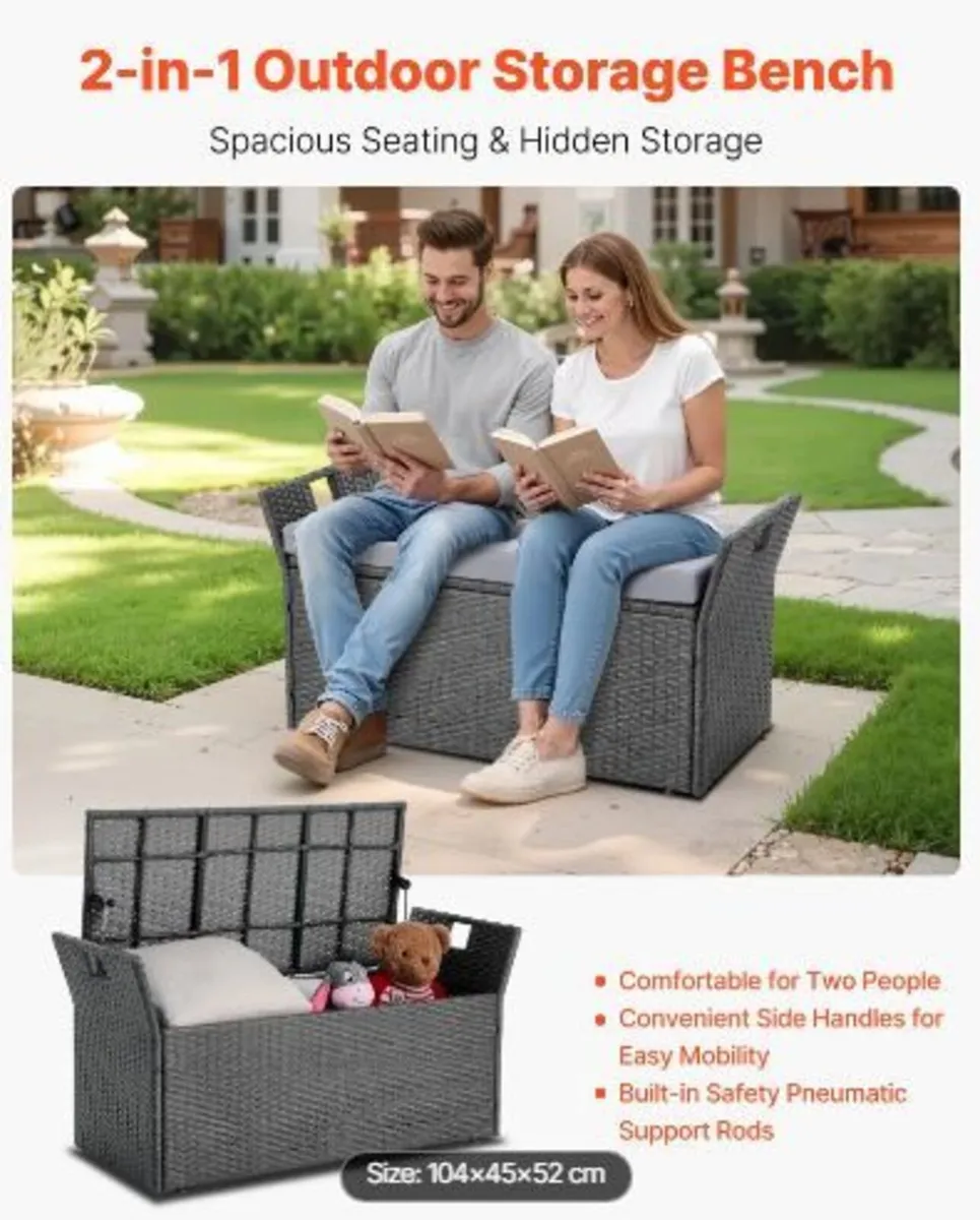 Outdoor Storage Bench, 2-Person - Image 3