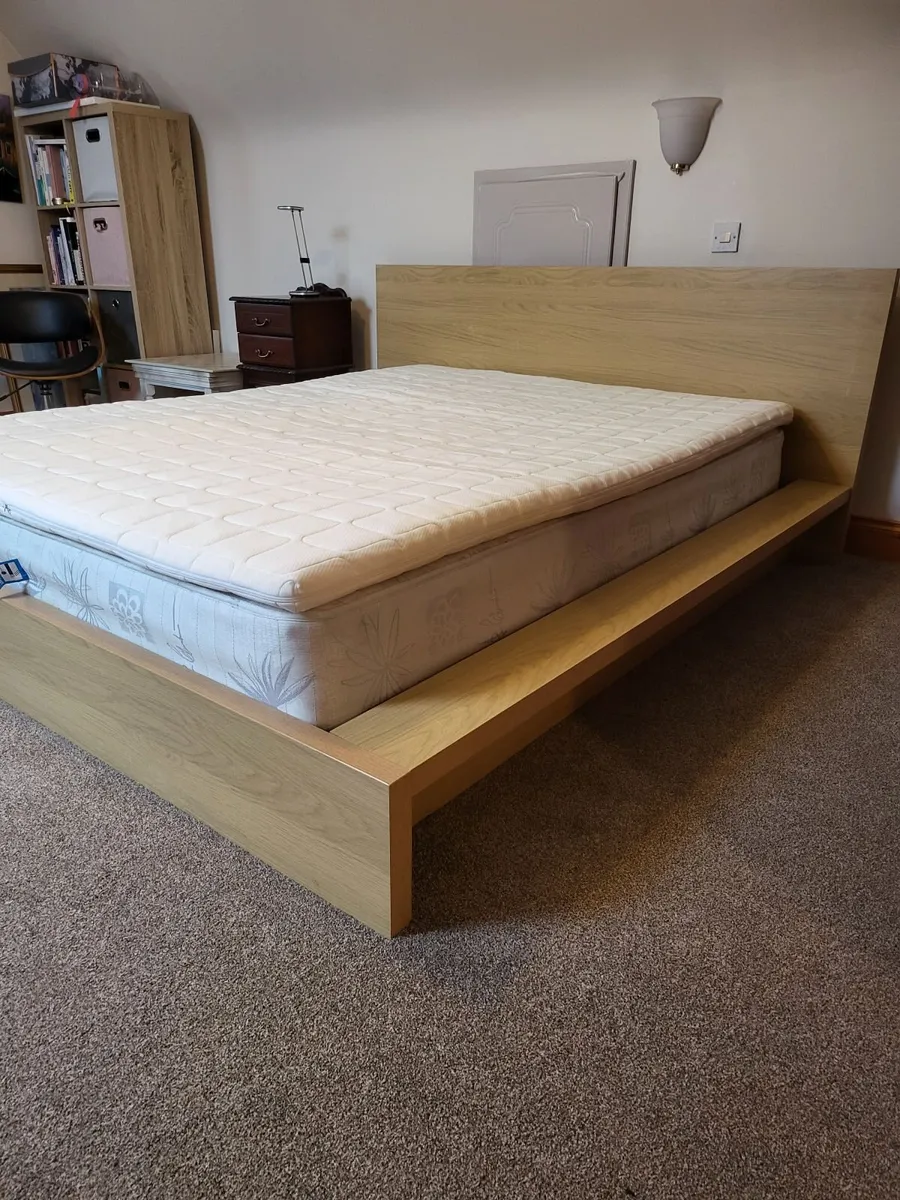 King bed and mattress with ikea topper. - Image 2
