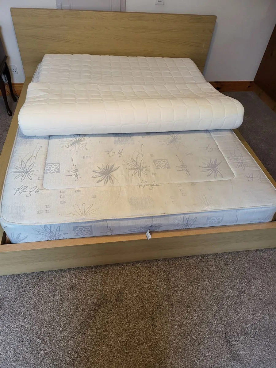 King bed and mattress with ikea topper. - Image 3