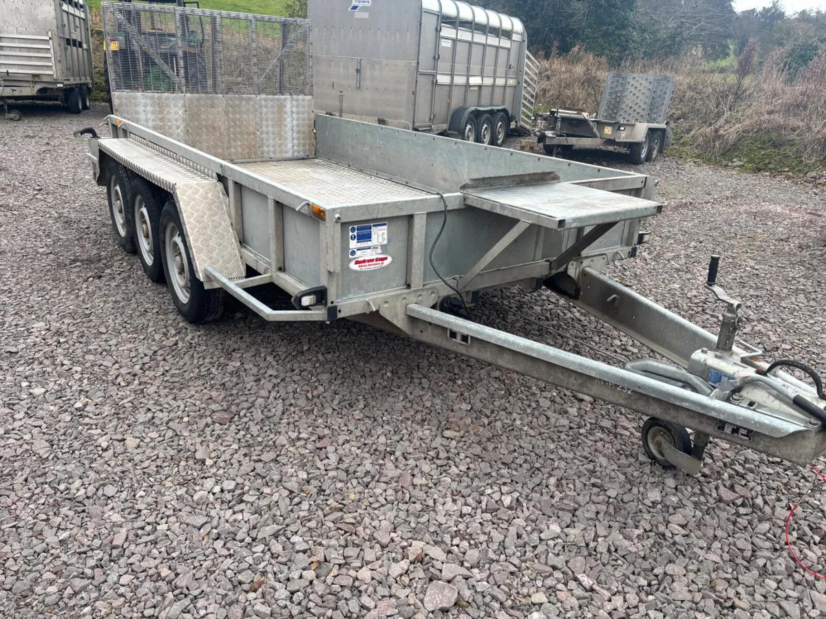 Ifor williams 12ft x 6ft Tri axle plant trailer - Image 1