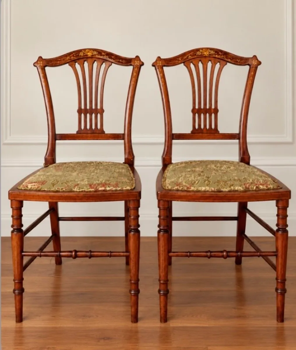 Two 19th century satinwood saloon chairs
